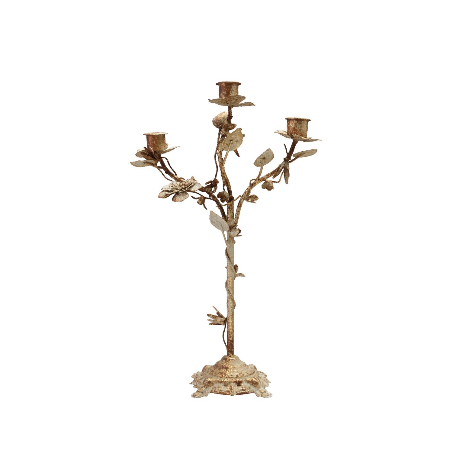 Vintage Artisanal Leaf Candelabra