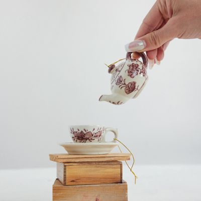 Botanical Motif Teapot Ornament