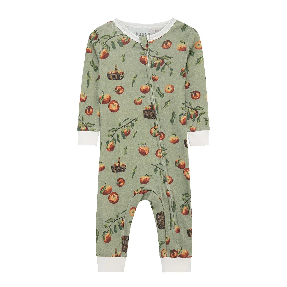 Apple Orchard Zipper Pajama, Size: 6-9M