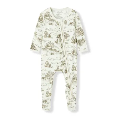Country Toile Luxe Ruffle Footed Romper