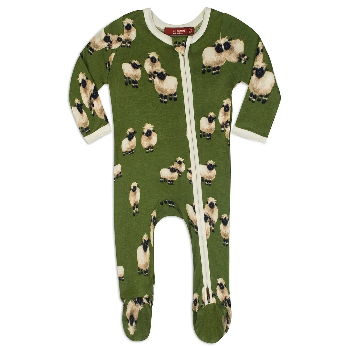Valais Sheep Zipper Footed Romper, Size: 0-3M