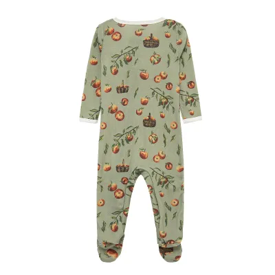 Apple Orchard Zipper Footed Romper
