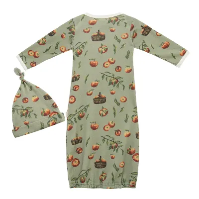 Apple Orchard Newborn Gown &amp; Hat Set