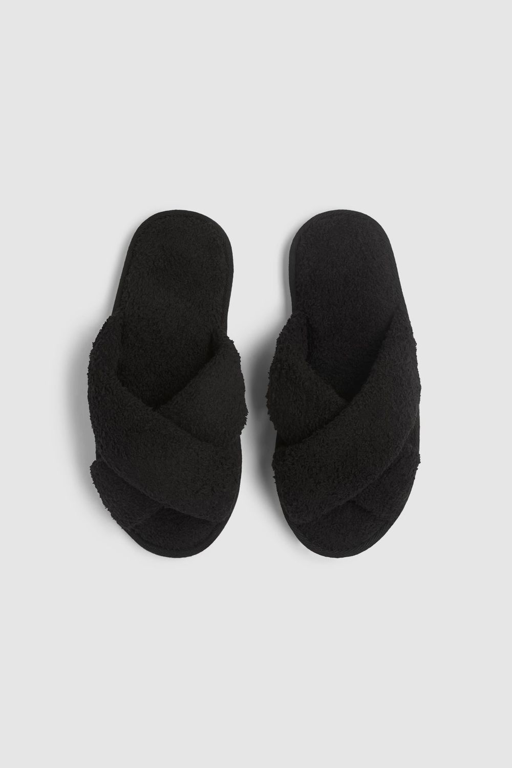 CozyChic Crossover Slipper, Color: Black, Size: XS