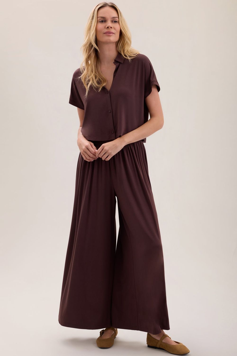 Ultra Soft Jersey Sleep Set, Color: Umber, Size: XS