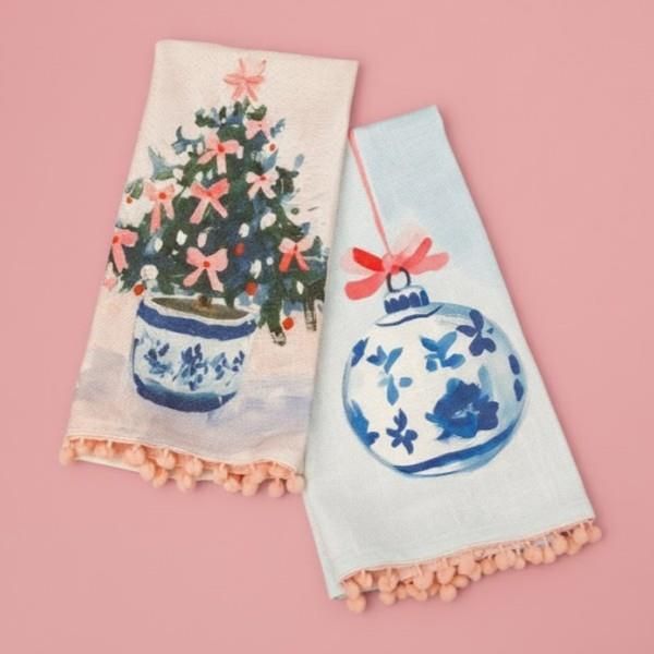 Blush Berry Bough Set Tea Towels