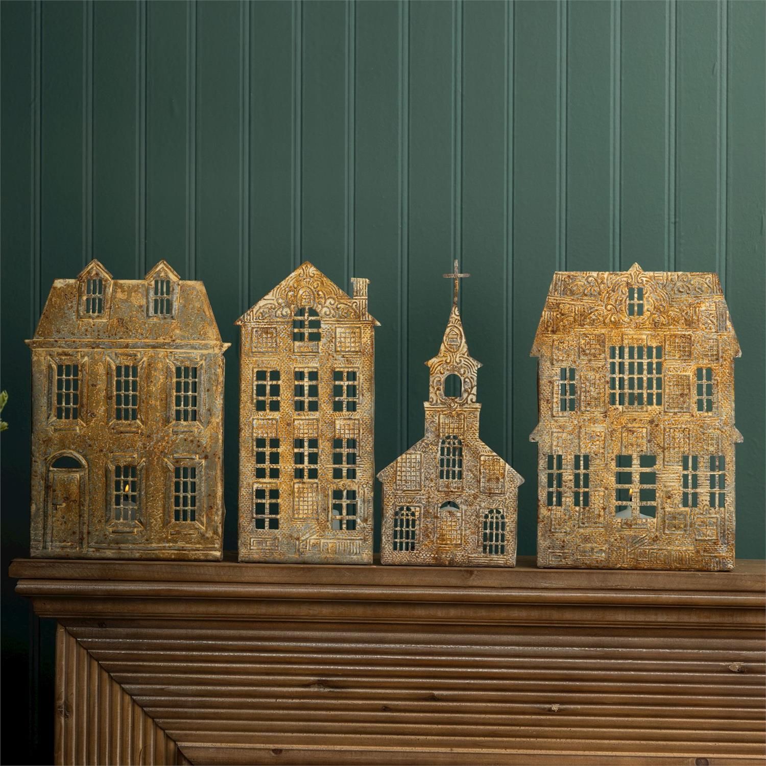 Antiqued House Silhouette Set