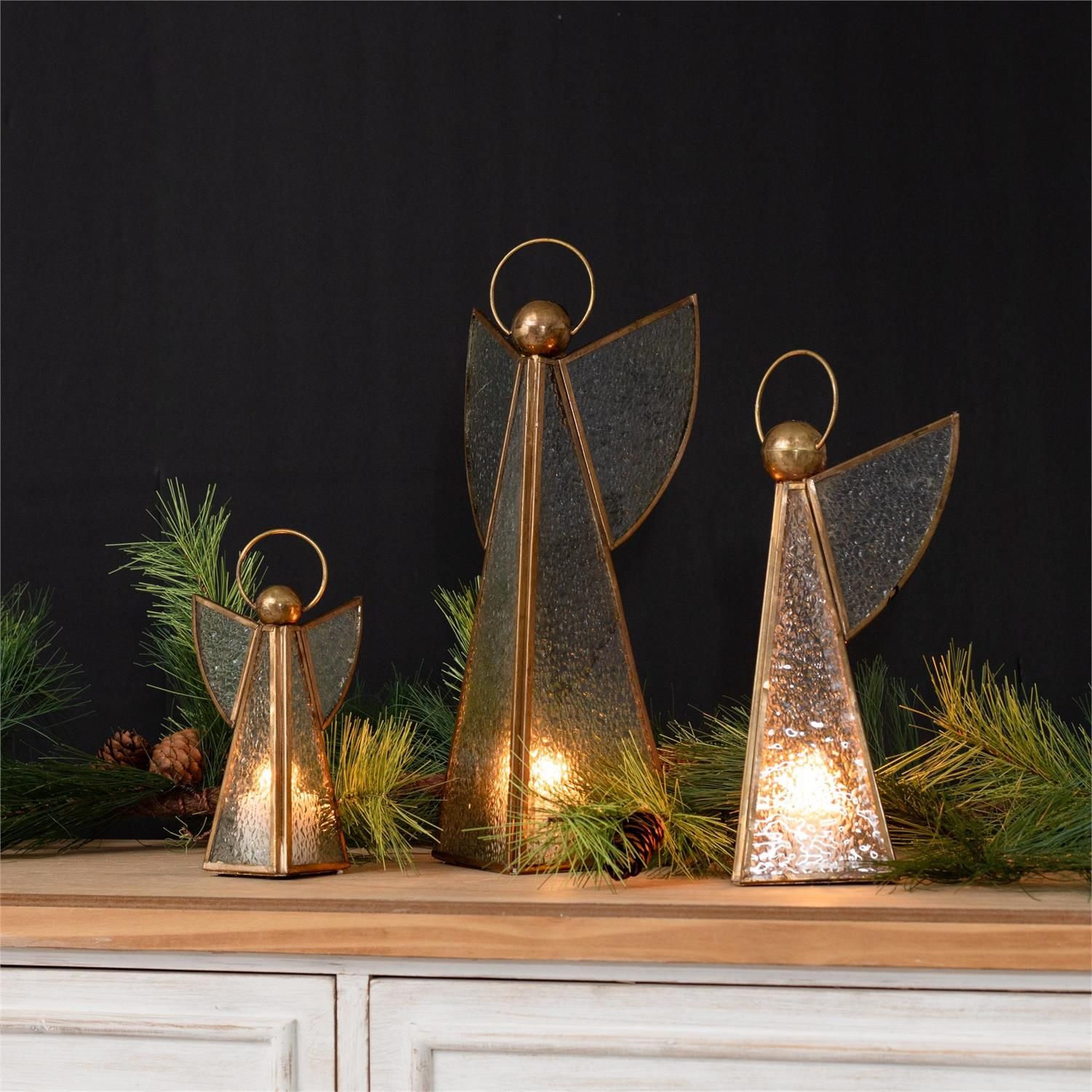 Vintage Glass Angel Set