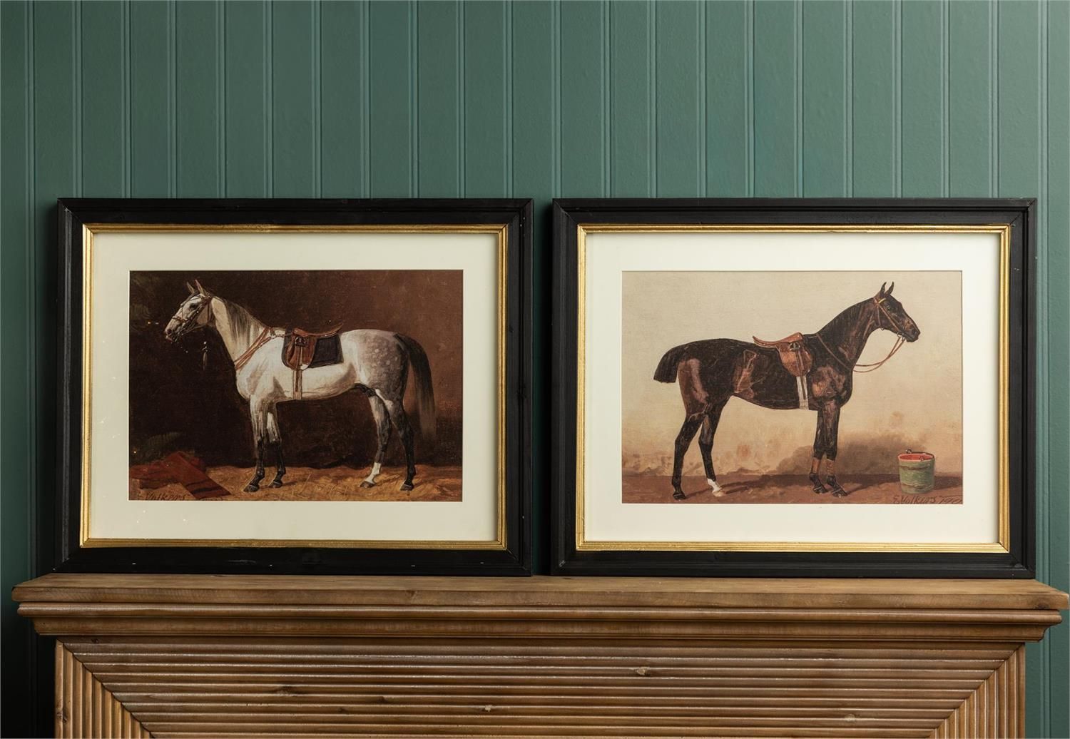 Saddled Horses Pair Prints