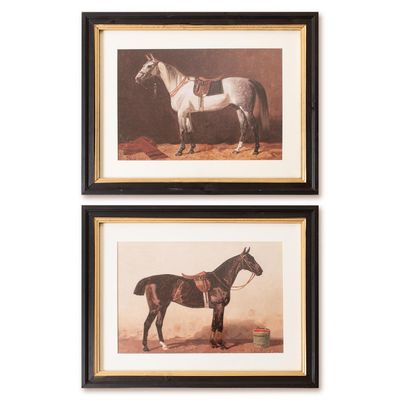 Saddled Horses Pair Prints