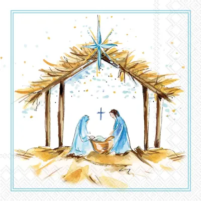 Blue Angels Nativity Cocktail Napkins
