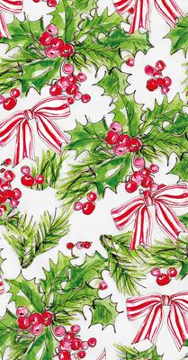 Pink Holly Bows Guest Napkins