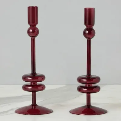 Merlot Glass Candlesticks