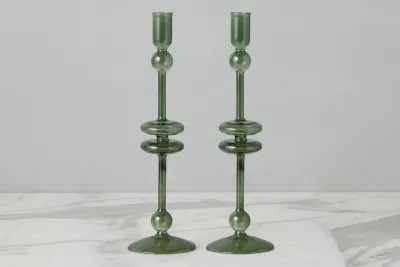 Emerald Glass Candelstick