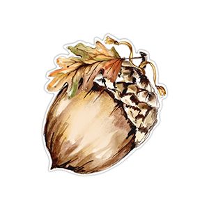 Handpainted Acorn Die-Cut