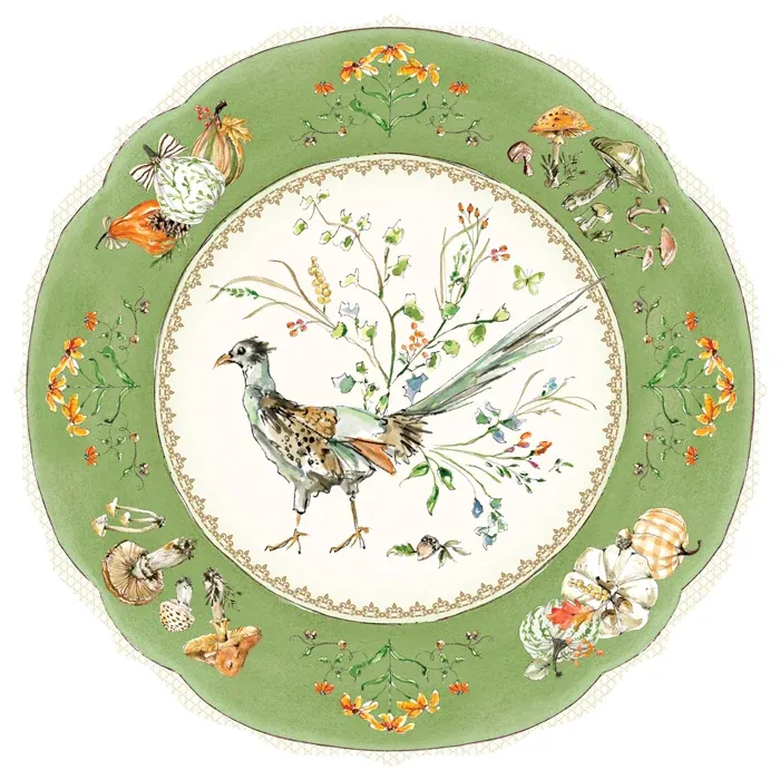 Green Plate with Pheasants Placemat
