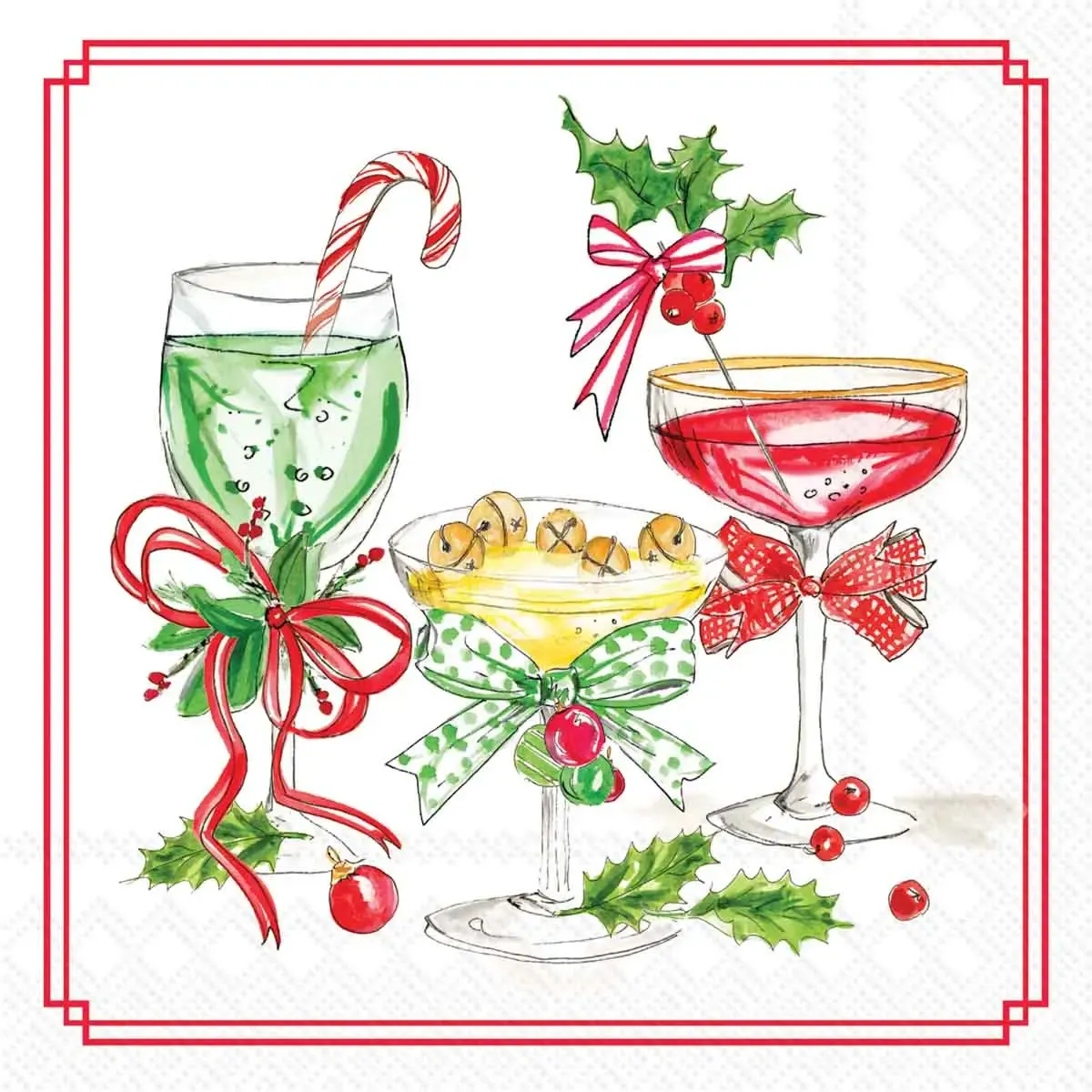Candy Canes &amp; Cocktails Cocktail Napkins