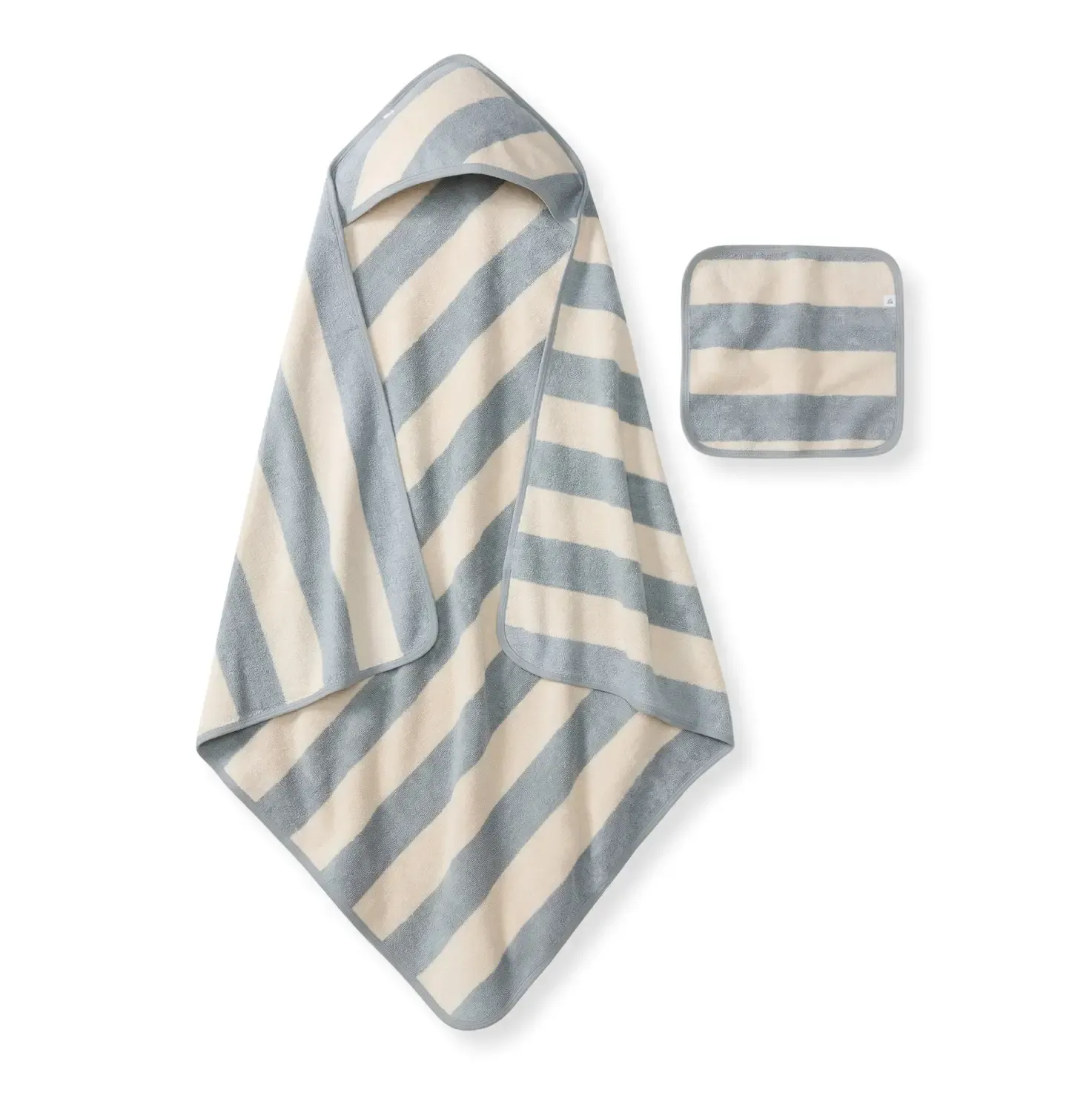 Rugby Stripe Woven Terry Towel &amp; Washcloth Set, Color: Quarry
