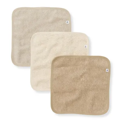 Oat Woven Terry Washcloths Set/3