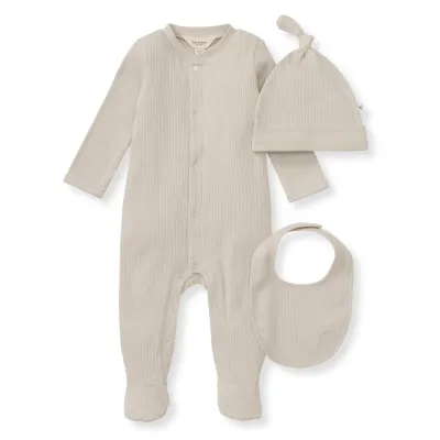 Organic Cotton Onesie, Bib and Hat Set