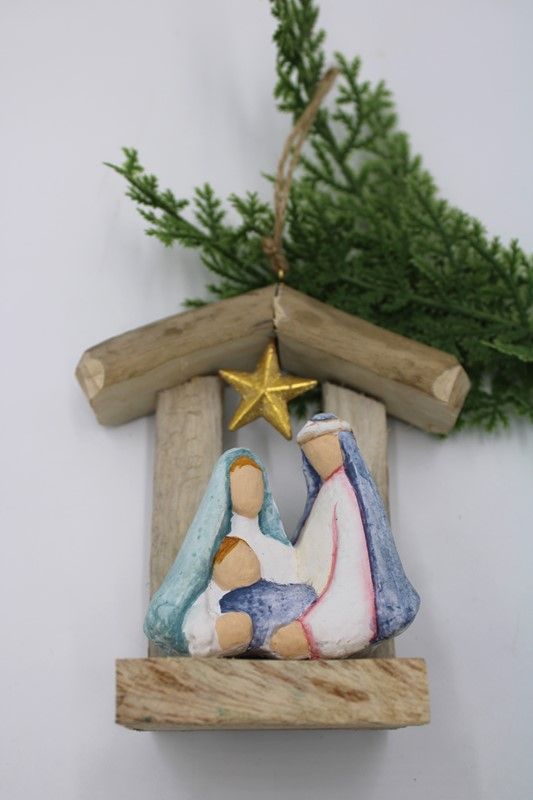 Driftwood Holy Family Ornament
