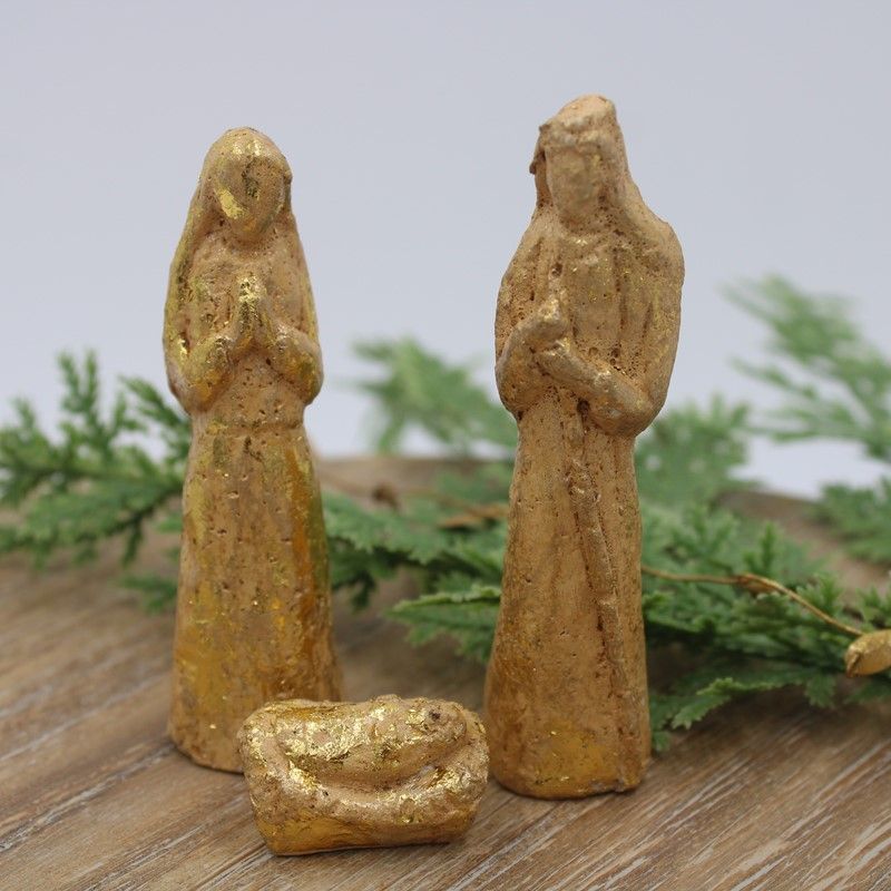 Mini Antique Gold Holy Family Set/3