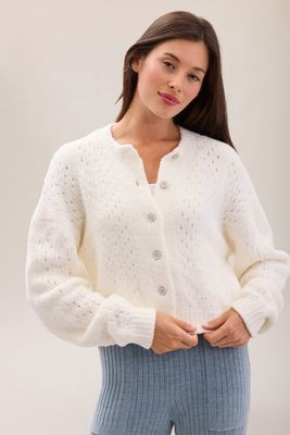 CozyChic Pointelle Cropped Cardigan