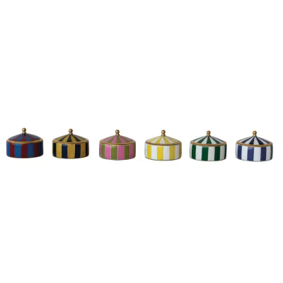 Striped Brass Round Box