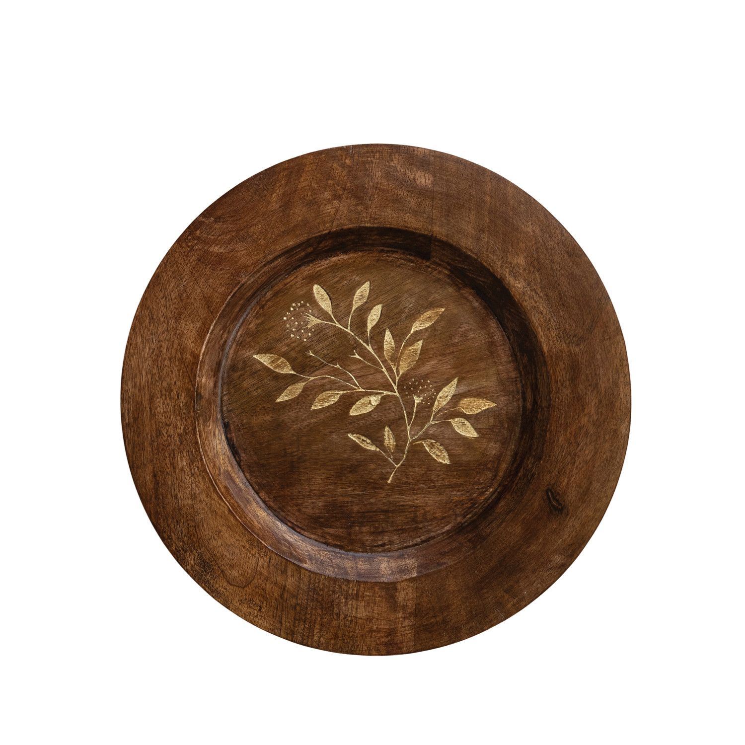 Botanical Etched Mango Wood Tray