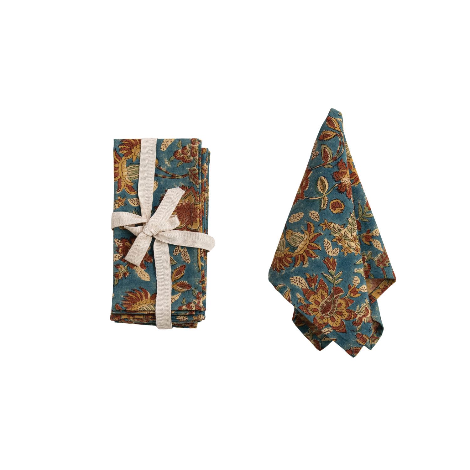 Fall Floral Napkin Set, Color: Teal