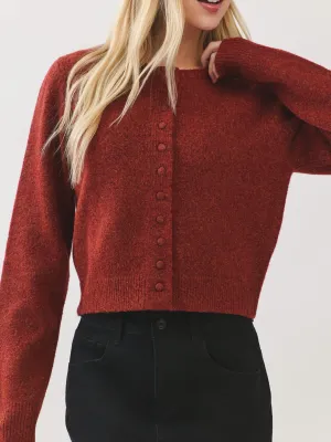 Rust Button Down Long Sleeve Cardigan