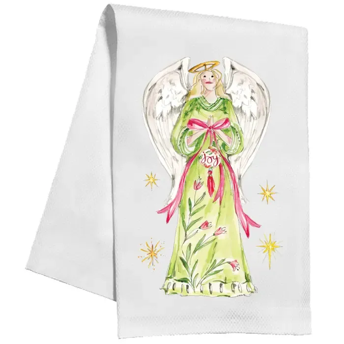 Joy Green Angel Tea Towel