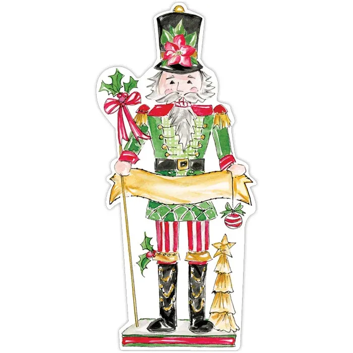 Poinsettia Nutcracker with Banner Die-Cut