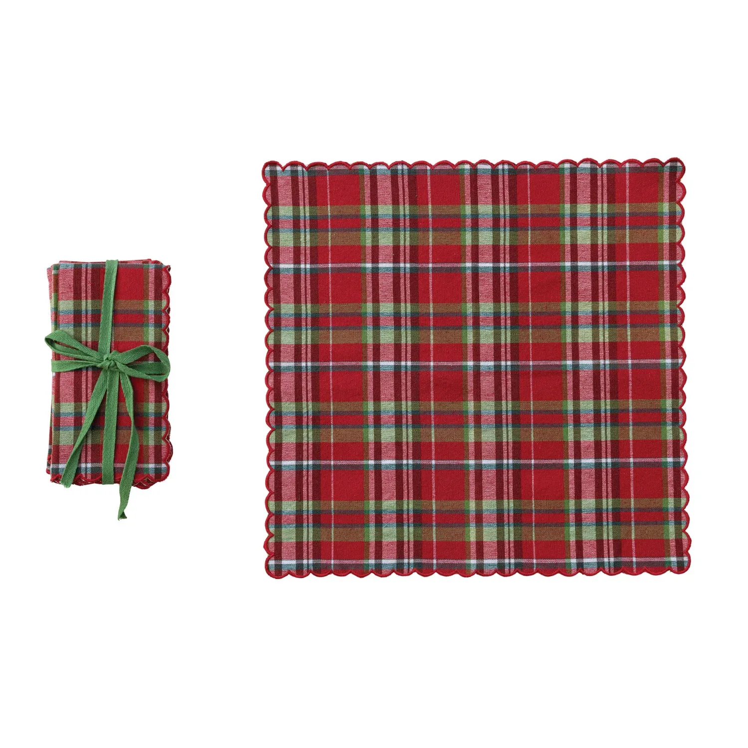 Plaid Scalloped Napkin Set