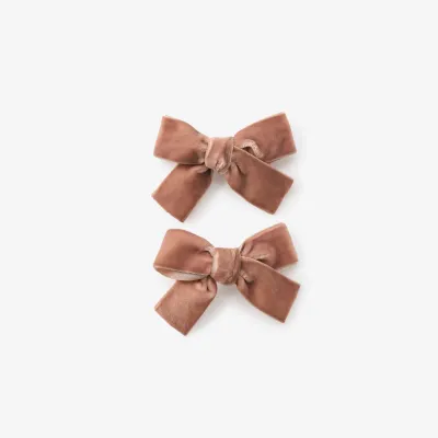 Mocha Velvet Hair Bows
