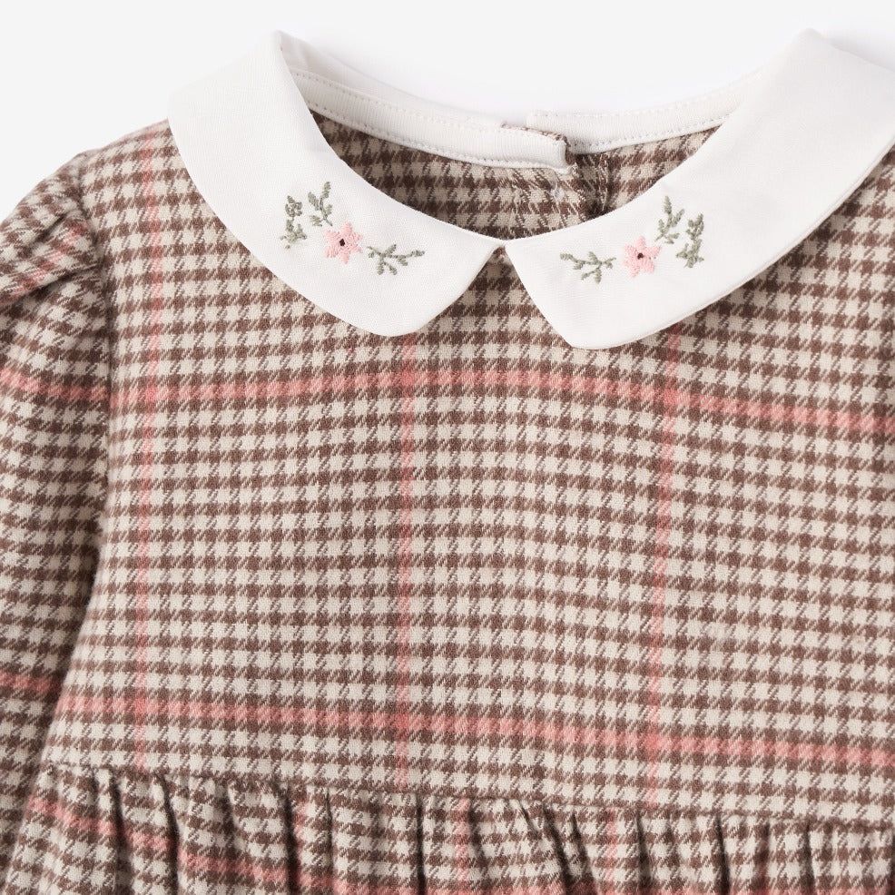 Brown Plaid Bubble, Size: 3-6