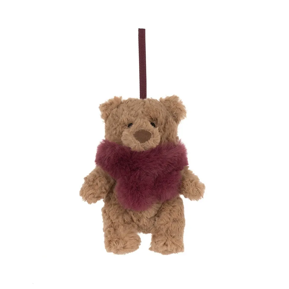 Bartholomew Bear Decoration (Burgundy)