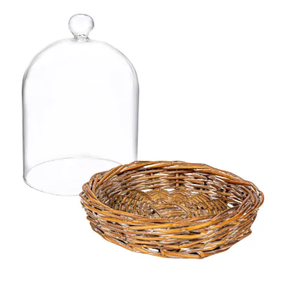 Wicker Base with Cloche
