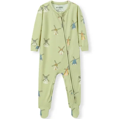 Windmill Zipper Footed Romper