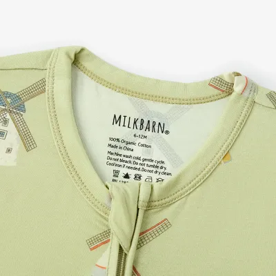 Windmill Zipper Footed Romper