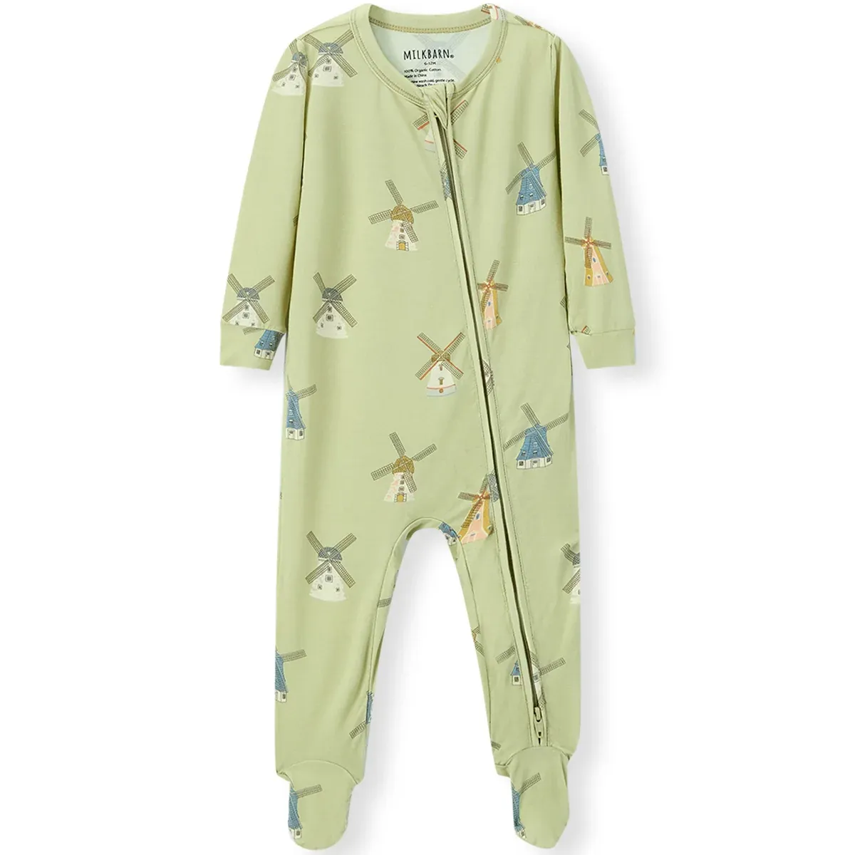 Windmill Zipper Footed Romper, Size: 0-3 M