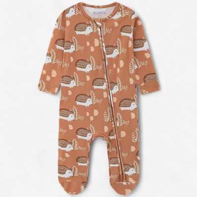 Hedgehog Zipper Footed Romper