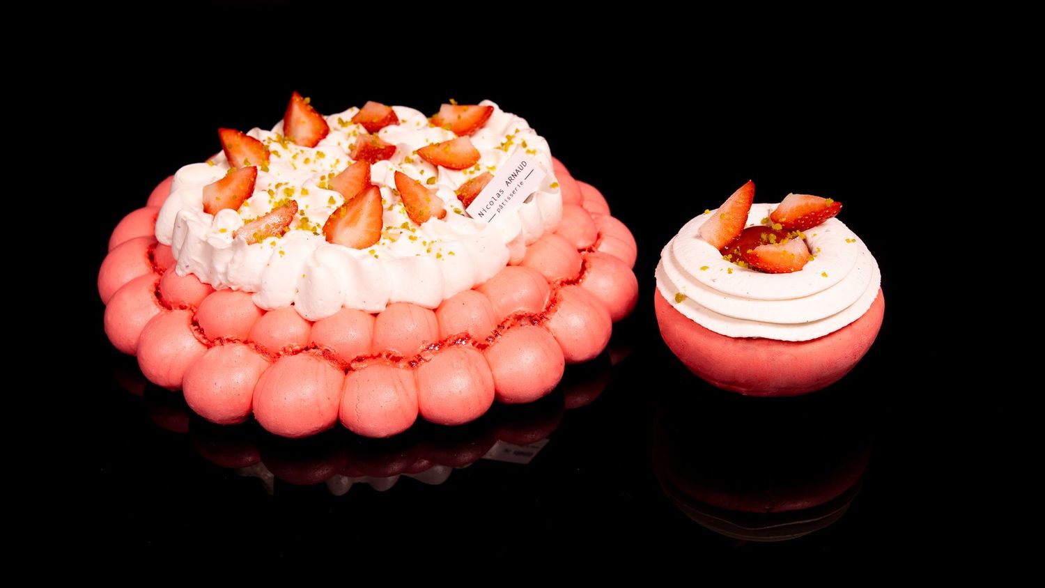 Pavlova fraise et rhubarbe