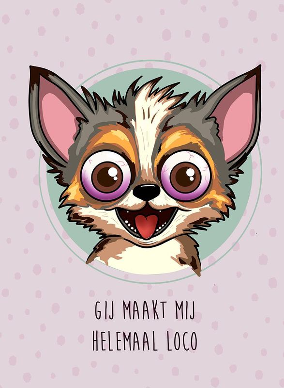 Postkaart Crazy Chihuahua