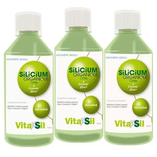 Silicium (Ortie + Cuivre-Zinc) 3*500 ML Silicium (Ortie + Cuivre-Zinc) 3*500 ML