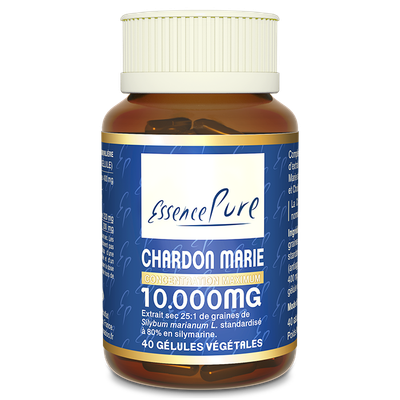 Chardon Marie 40 gélules Chardon-Marie 40 gélules, extrait concentré de graines de Silybum marianum standardisé en silymarine, complément alimentaire