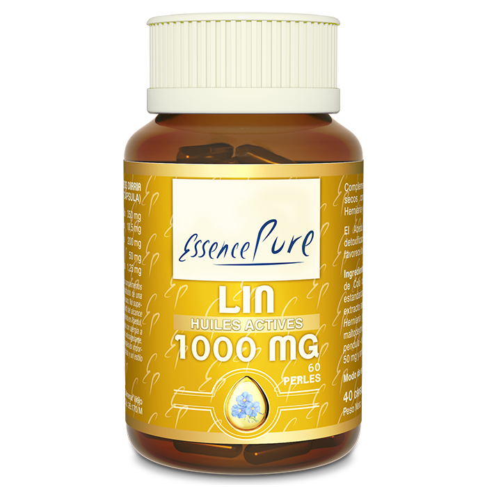 Huile de lin 60 perles Huile de lin 60 perles oméga 3 Linum usitatissimum vitamine E. Herboristerie Cousin Wiame Wattrelos.