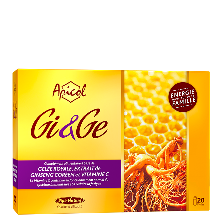 Gelée Royale Ginseng 20 ampoules Gelée royale ginseng 20 fioles Panax ginseng IL HWA vitamine C Herboristerie Cousin Wiame Wattrelos.