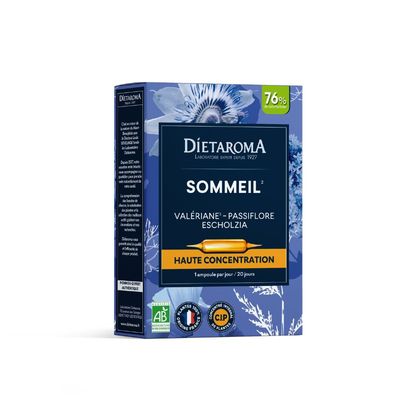 sommeil bio 20 ampoules valeriane passiflore escholtzia dietaroma herboristerie cousin wiame