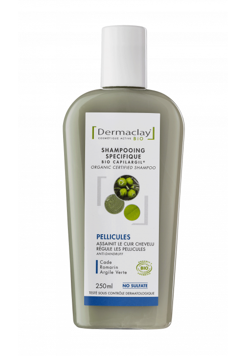 shampooing pellicules bio argile verte 250 ml cuir chevelu purifiant sans sulfate